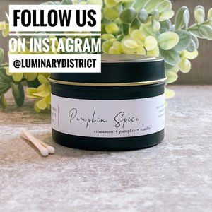 4oz Travel Black Tin Candle, Handmade